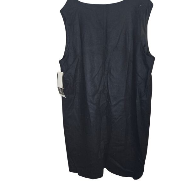 Sag Harbor 18W Classy Black 100% Wool V-neck Sleeveless Dress [0274] - Picture 3 of 11